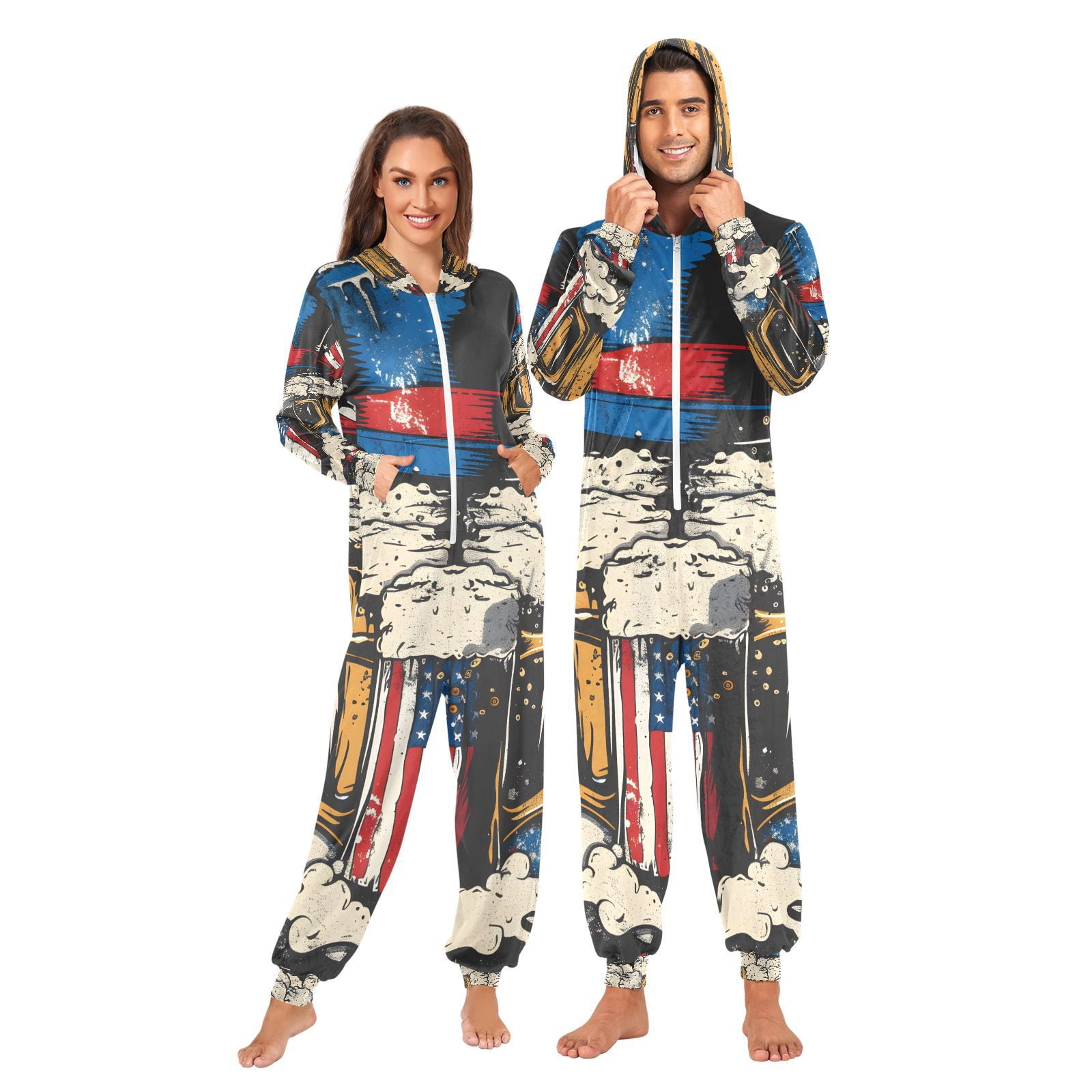 Beer National Flag Hat Adult Onesie Pajamas Slim Fit Christmas One ...