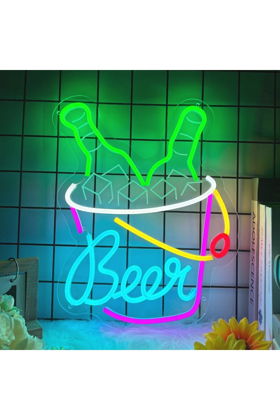 Beer Neon Sign for Wall Decor Dimmable Beer Neon Signs Bar Led Sign for Man Cave Light Up Sign for Bedroom Home Bar Shop Pub Bistro Party Hotel Game Room Decor Gifts