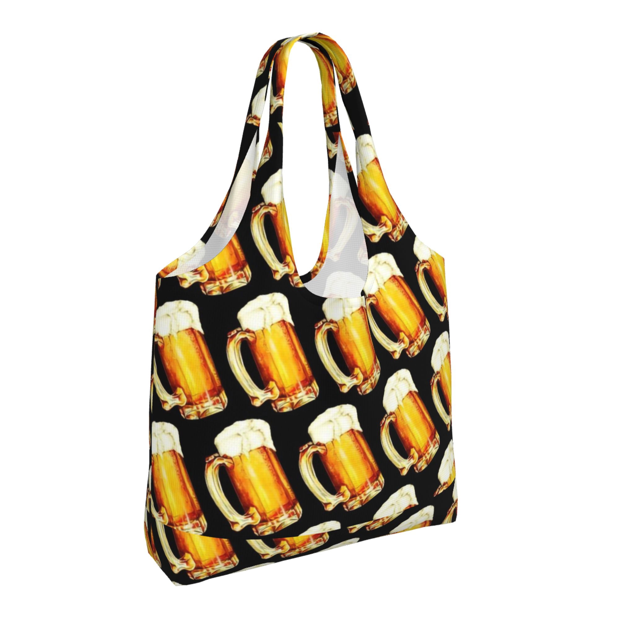 Beer Pattern Print Leather Tote Bag main image 1