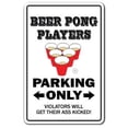 thumbnail image 1 of Beer Pong Players Warning Sign | Indoor/Outdoor | Funny Home Décor for Garages, Living Rooms, Bedroom, Offices | SignMission Drunk Player College Drinking Game Gift Student Sign Wall, 1 of 4