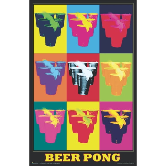 Beer Pong - Pop Art Mini Poster- 11" x 17"