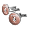 thumbnail image 1 of Beer Pong Proof That Sports and Alcohol Do Mix Funny Humor Retro Round Cufflink Set Silver Color, 1 of 6