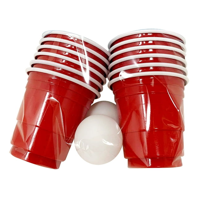 Beer Pong Set (12 Cups with 2 Balls), Beer Pong Balls, Beer Pong Cups