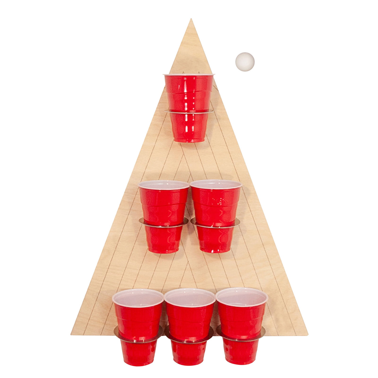 Beer Pong Throwing Game Wooden Triangle Rack With Cups Competitive ...
