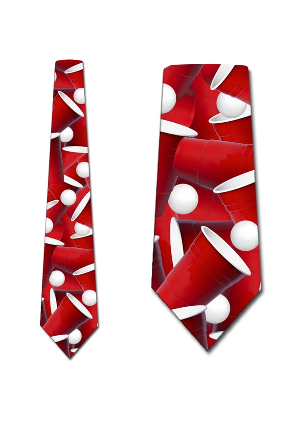 Beer Pong Ties Mens Party Game Necktie by Three Rooker