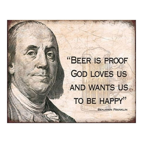 Beer is Proof - Vintage Funny Wall Art poster, Ben Franklin Quote Decor, Perfect Picture Wall Decor For Humorous Decor, Home Decor, Bedroom Decor, Living Room Decor, Bar Decor & Office Decor