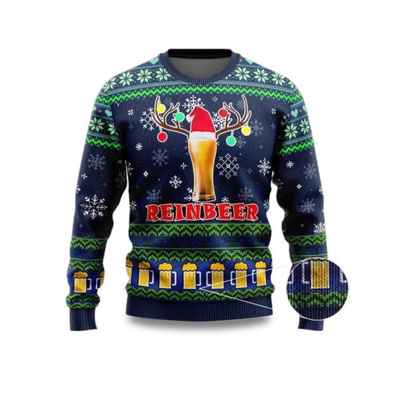 Beer Reindeer Christmas 3D Sweater 2025
