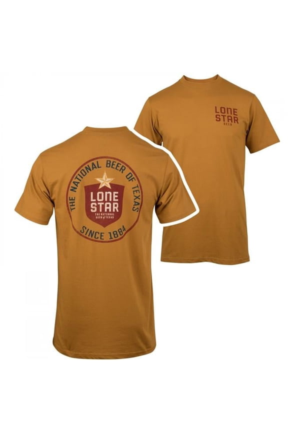 Beer Round Logo Front & Back Print T-Shirt, Orange - Large