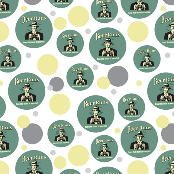 Beer Runs Does That Count as Excercise Funny Humor Retro Premium Gift Wrap Wrapping Paper Roll