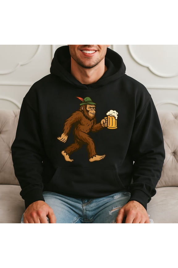 Beer Sasquatch Funny Drinking Hoodie