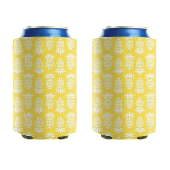 Beer Sleeve 2 PCS Cool Neoprene Insulated Bottle Jackets Pineapple Yellow Beer Can Coolies for Beer Drink & Water Bottles (3.9In X4.9 In)