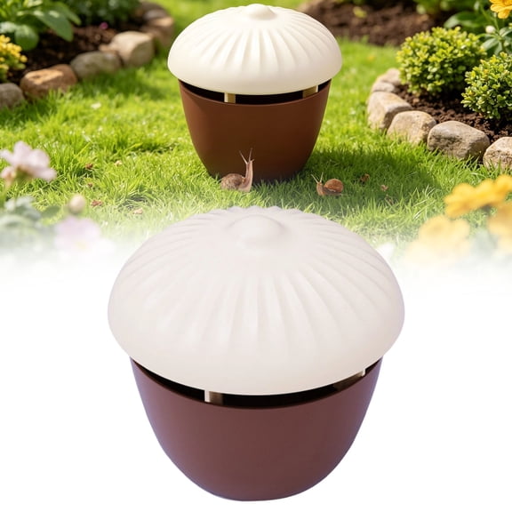 Beer Slug Snail Traps, Garden Snail Slug Trapping Box,Reusable Plastic Snails Traps, Snail Cage Slugs House for for Garden Farm,Friendly to Catch Snails Catcher,Gardeners Gift, White and Brown