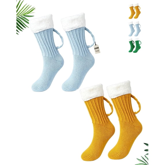 Beer Socks Funny Beer Mug Socks with Handle and Hat for Men and Women ...