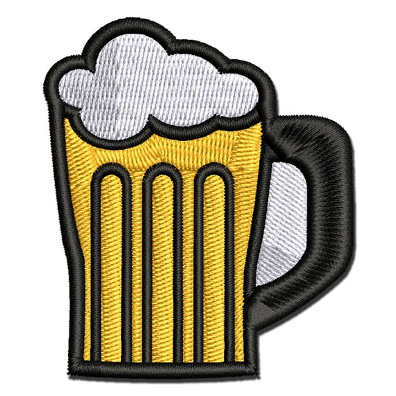 Beer Stein with Foam Applique Multi-Color Embroidered Hook & Loop Patch - 3 Inch Medium
