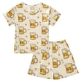 thumbnail image 1 of Beer Summer Pajama Set Soft Cotton Short Sleeve Sleepwear 2PCS Pajama Sets Breathable Lounge Set Size 10Y, 1 of 7