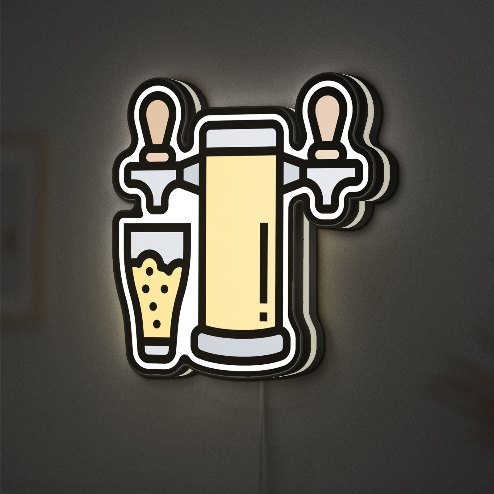 Beer Tap 3D Novelty Light Box, Bar and Beverage Lamp Decor with Faucet Design, Ideal for Party, Restaurant, and Pub Enthusiasts (Width 20 inch, 50cm)