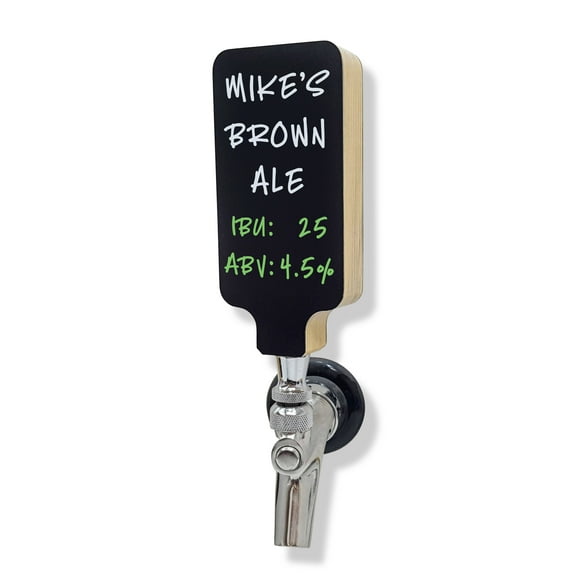Beer Tap Handle Black Dry-Erase Chalkboard Surface. Universal Works on All Standard Beer Taps and Kegerators.