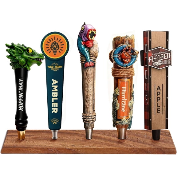 Beer Tap Handle Display, (Only Holder) Holds 5 Tap Handles Tabletop US Standard 3/8"-16 thread Keg Handle Beer Handle Display Collect Love Tap Handle Holder for Bar, Beer Lover, Home Brewing
