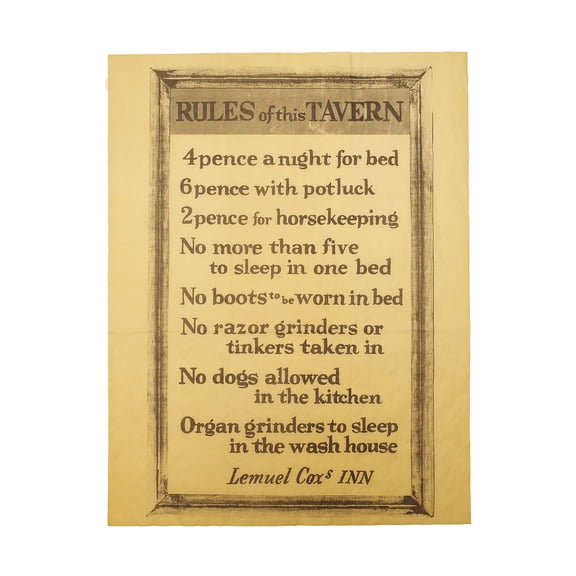 Beer Tavern Rules Parchment Paper Pub Poster Sign Home Bar Decor Man Cave Wall Art