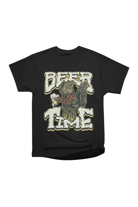 Beer Time Squirrel T-Shirt Tee Gift For Him Merch For Her Apparel For Friend