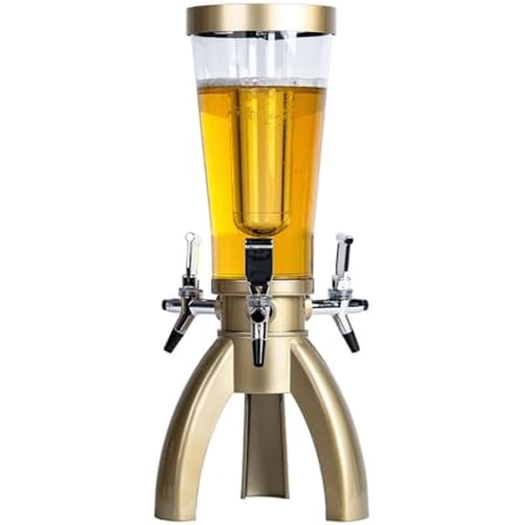 Beer Tower 3L/100oz Beverage Dispenser with Ice Tube & Three Spigot,Margarita Tower, Mimosa Tower, Tabletop Liquor Drink Dispenser for Parties, Bars, Pubs, Restaurants$$Home Decor, Kitchen, & Other