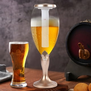 5L/169oz Beer Tower Dispenser Tower with Detachable Ice Tube and LED Light Ivy Bronx Color: Gold