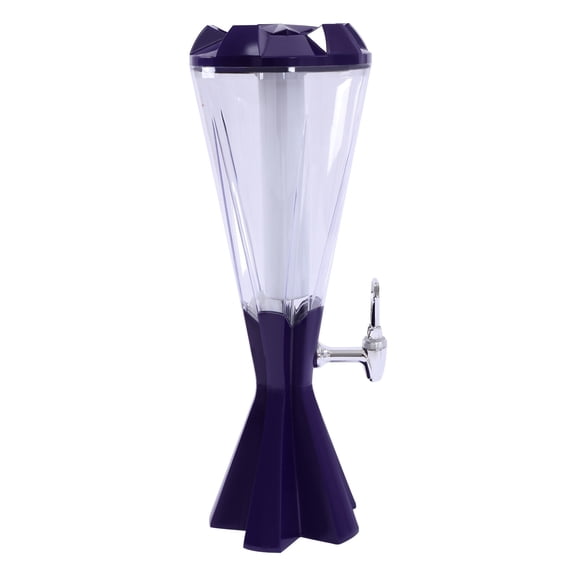 Beer Tower Dispenser, 3L Purple Drink Dispenser, Drink Dispenser with 7 Color LED Light, ABS Material Safe Durable, for Beer Cocktail Soda at Party