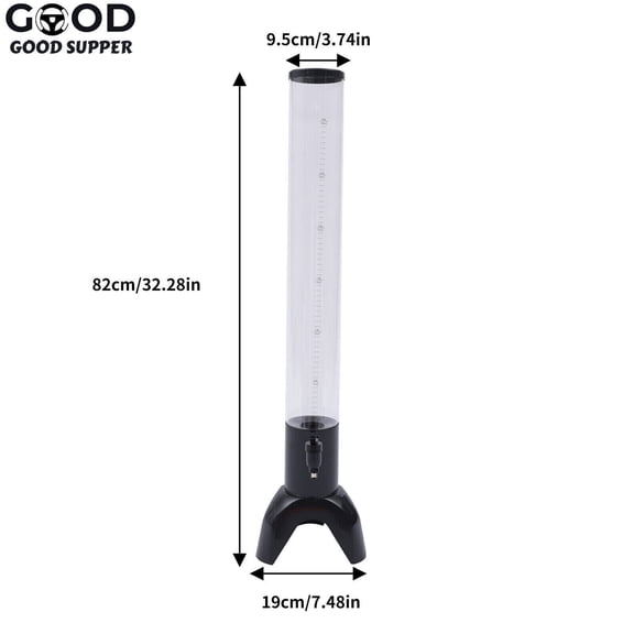 Beer Tower Dispenser with Stainless Steel Tap and Individual Ice Tube 3L/100oZ