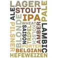 thumbnail image 1 of Beer Typography, Types of Beer, White Background (9x12 Wall Art Print, Home Decor), 1 of 3