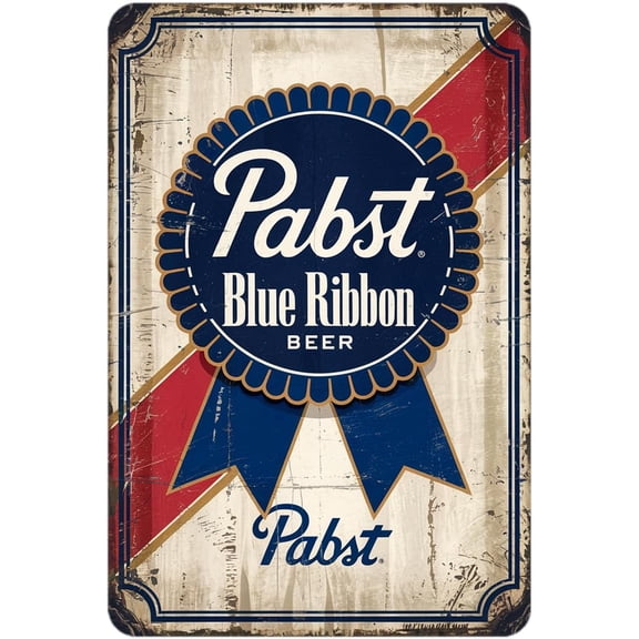 Beer Vintage Metal Sign Print, Retro Bar Pub Decor Tin Sign, Aesthetic Room Decoration for Home Bedroom Kitchen Bar Dorm Bathroom Wall Decor 8 x 12 Inch