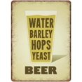 Beer Water Barley Hops Yeast Print Beer Glass Beer Print Beer Poster