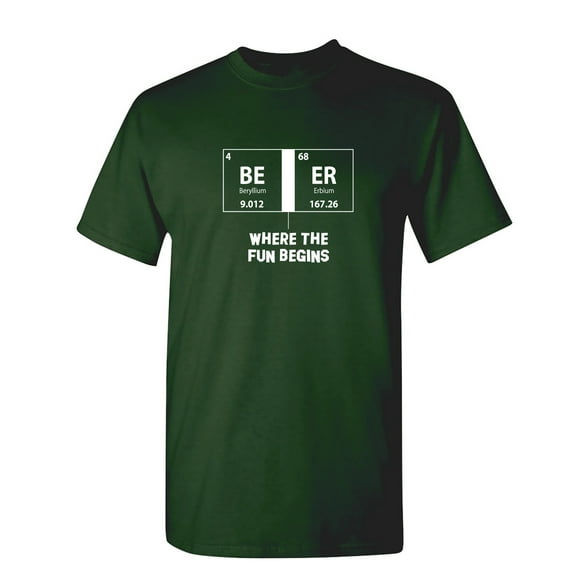 Beer Where The Fun Begins Sarcastic Humor Graphic Novelty Funny T Shirt