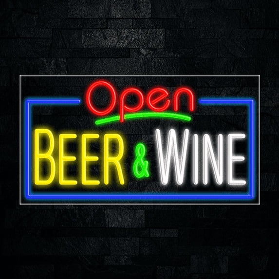 Beer & Wine LED Neon Sign 33"L x 18"H #35463