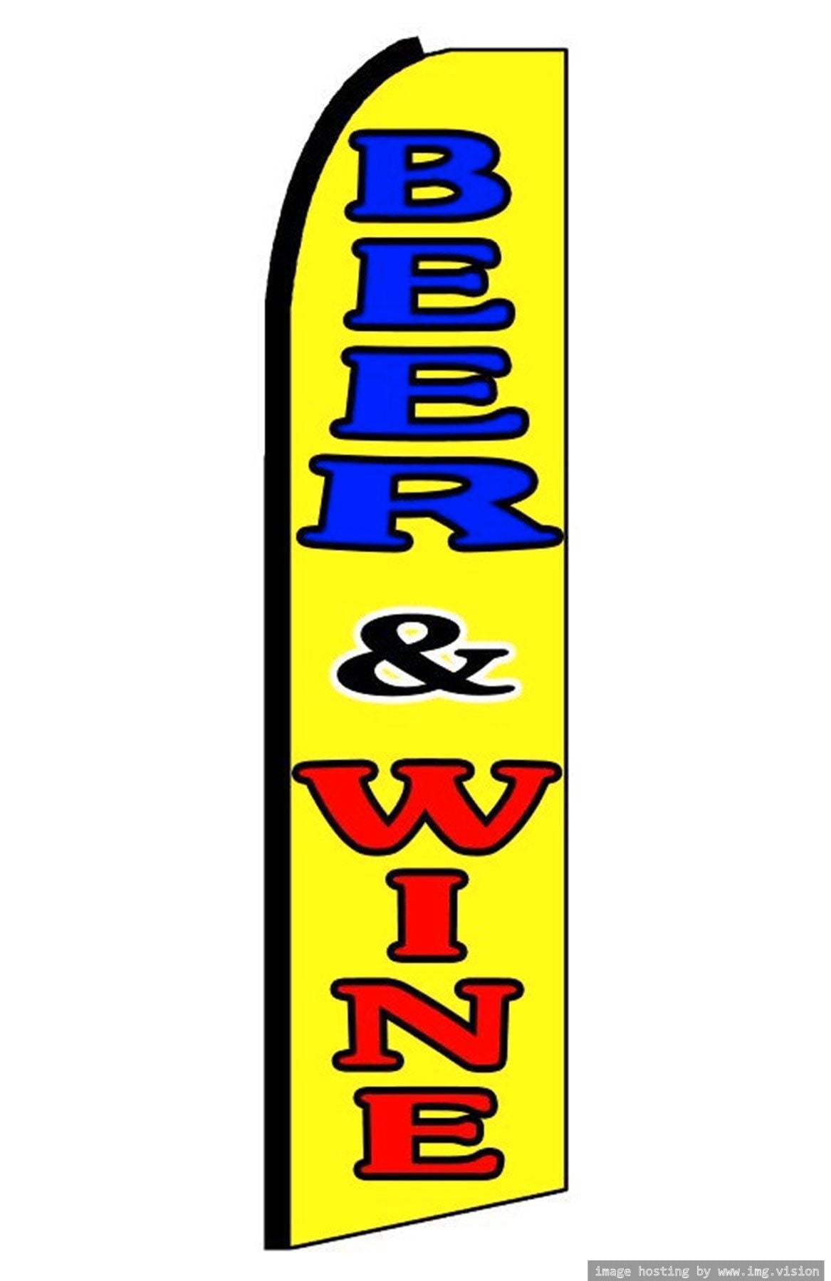 Beer & Wine Swooper flag Without Pole Advertisement /Business Flags | Feather Flag |