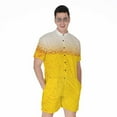 thumbnail image 1 of Beer With Foam Short Sleeve Men'S Rompers, Beer Drink Casual Summer Jumpsuits Outfit, 1 of 4
