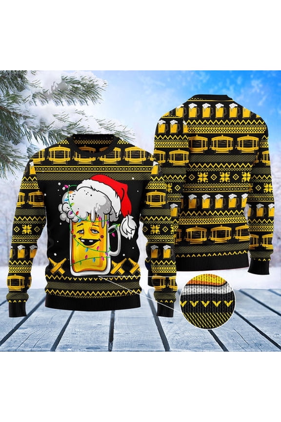 Beer Xmas 3D Christmas Sweater, Funny Xmas Sweater, Sweater Xmas