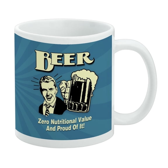Beer Zero Nutritional Value and Proud of it Funny Humor White Mug