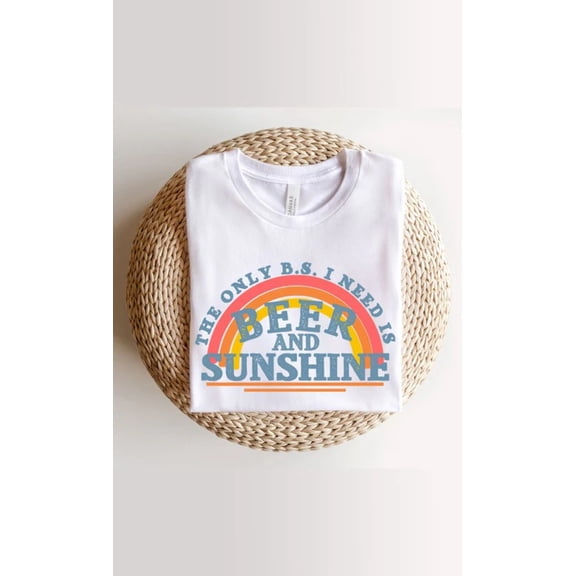 Beer and Sunshine Rainbow Graphic Tee T-Shirt