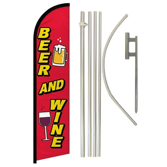 Beer and Wine Windless Banner Flag & Pole Kit