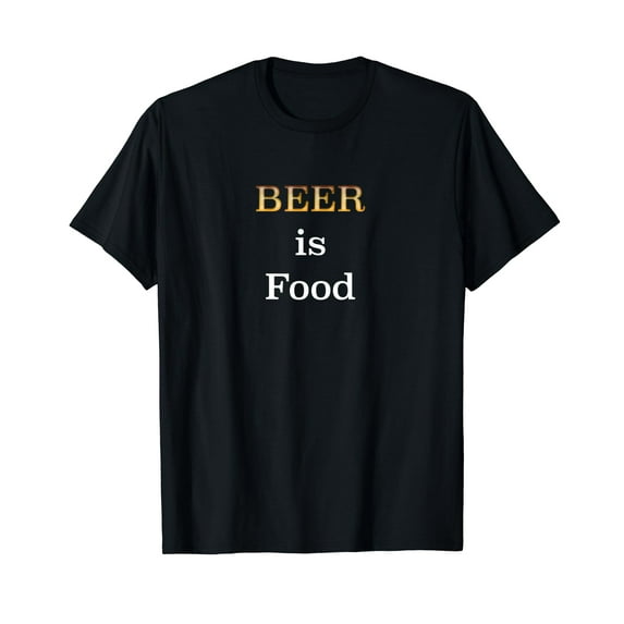 Beer is Food Funny Crew Neck Black T-shirt