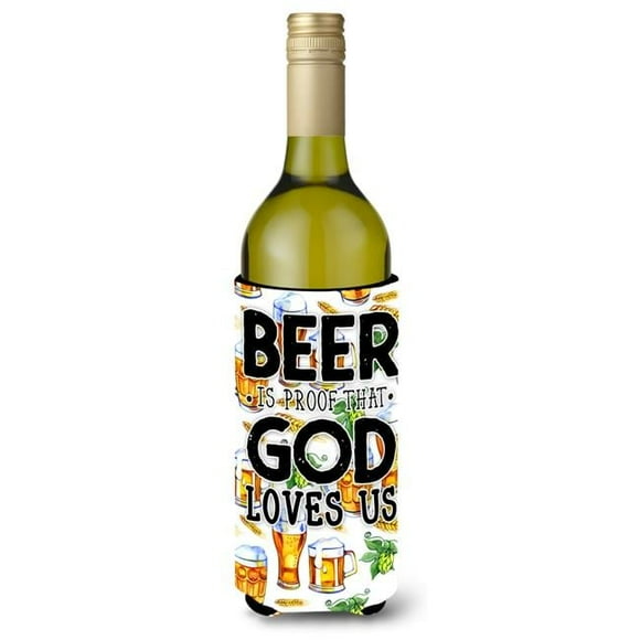 Beer is Proof God Loves You Wine Bottle Beverge Insulator Hugger
