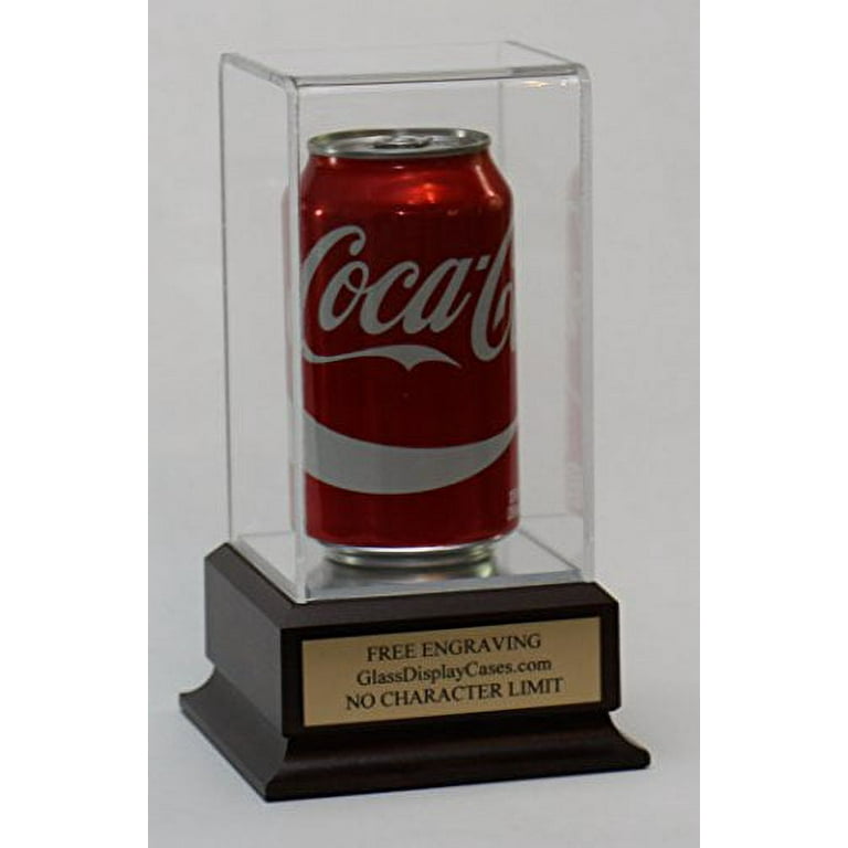 Beer or Soda Bottle Personalized Acrylic Display Case with Cherry Finish Wood Base - deals Free No Limit Engraving