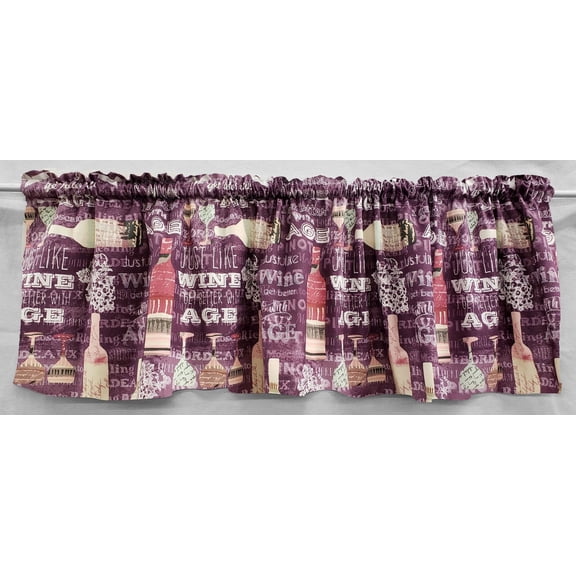 Beer or Wine Curtain Panels by Penny's Needful Things (Set of 2) 24 Inch Long LINED (Purple Wine)