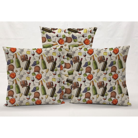 Beer or Wine Pillowcase / Pillow Cover by Penny's Needful Things (12 x 18) (Wine & Cheese)