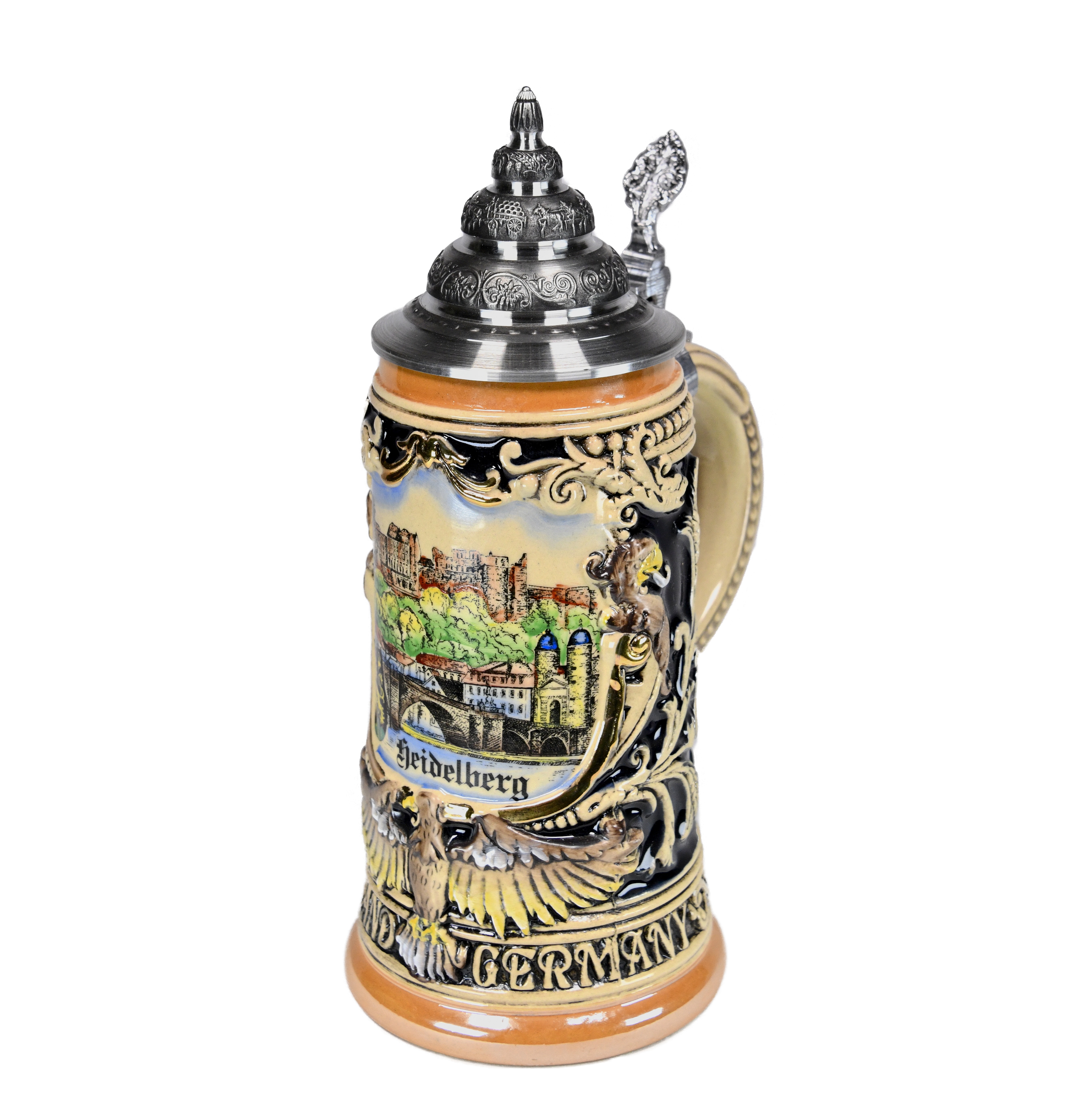 Beer stein by King - Heidelberg City Skyline Relief Authentic German Beer Stein 0.4l Limited Edition - image 1 of 6