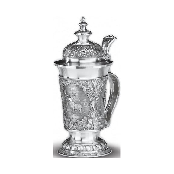 Beer stein with pointed lid 20 cm high