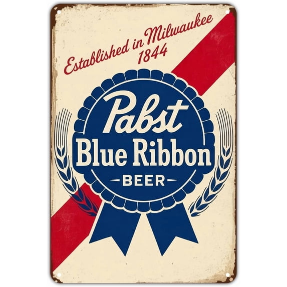 Beer tin sign Vintage Beer Advertising Metal Sign Print Aesthetic for Garden Yard Bar Porch Home Bedroom Kitchen Wall Decor Decor Gift 8 x 12 inch