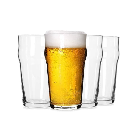 Beer tumblers, 20 oz English beer tumblers, classic craft beer tumblers, premium beer tumbler set (4 pieces), easy to stack in the cupboard