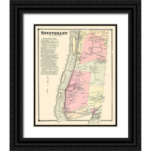 Beers 12x14 Black Ornate Wood Framed with Double Matting Museum Art Print Titled - Stuyvesant New York Landowner - Beers 1873
