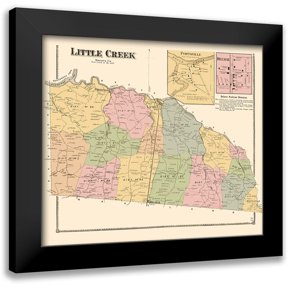 Beers 13x12 Black Modern Framed Museum Art Print Titled - Little Creek Portsville Delmar Delaware Landowner